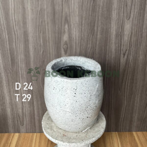 Pot Putih Semen Marble Pilus