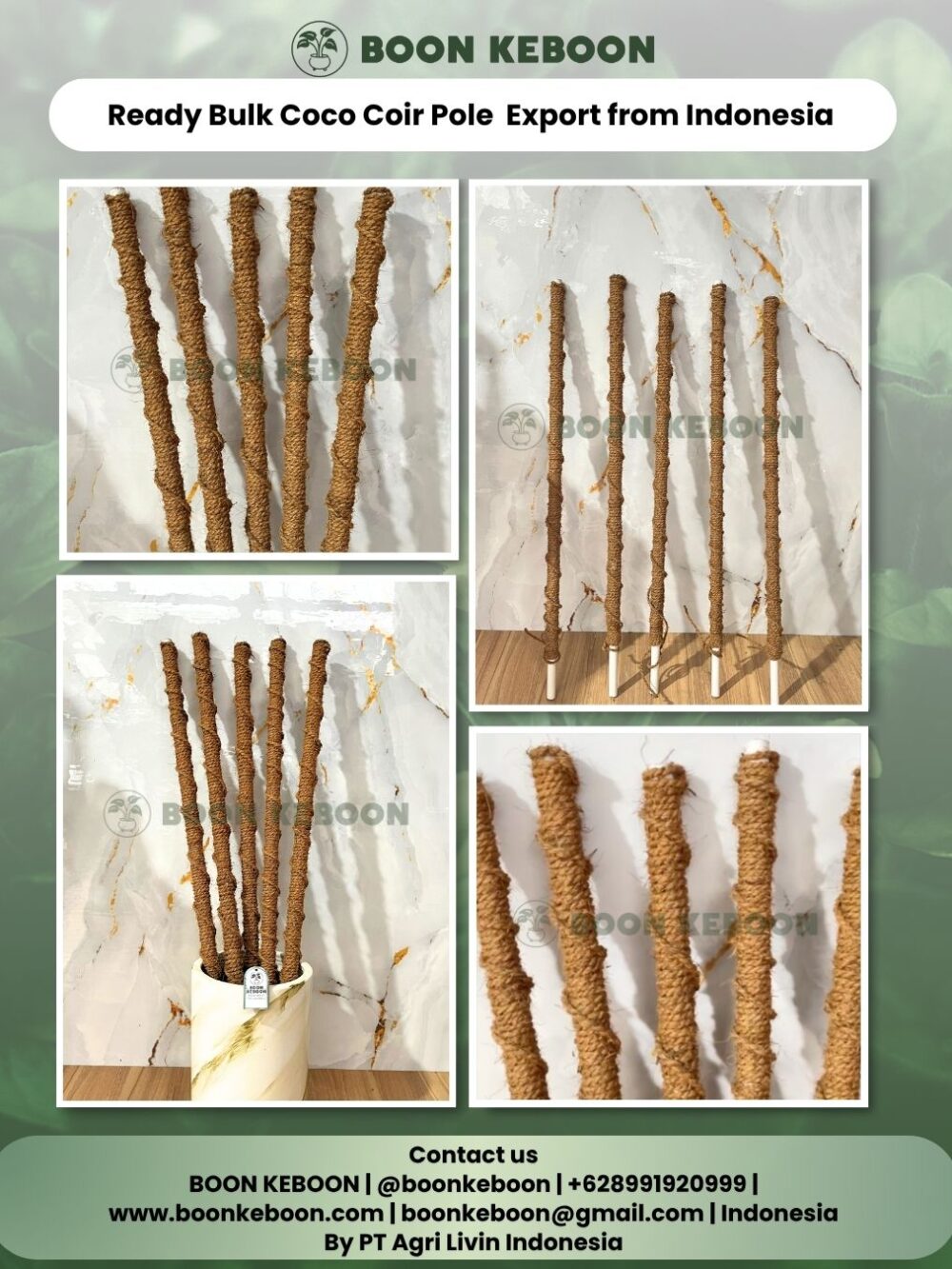 Ready Bulk Coco Coir Pole  Export from Indonesia