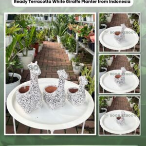 Ready Terracotta White Giraffe Planter from Indonesia